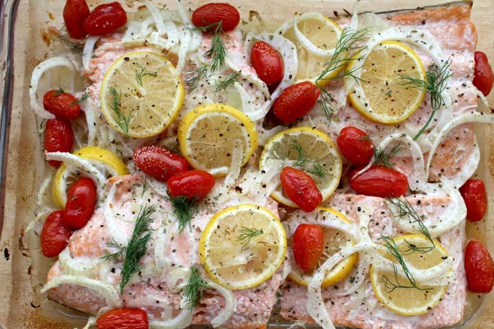 Salmon with Grape Tomatoes